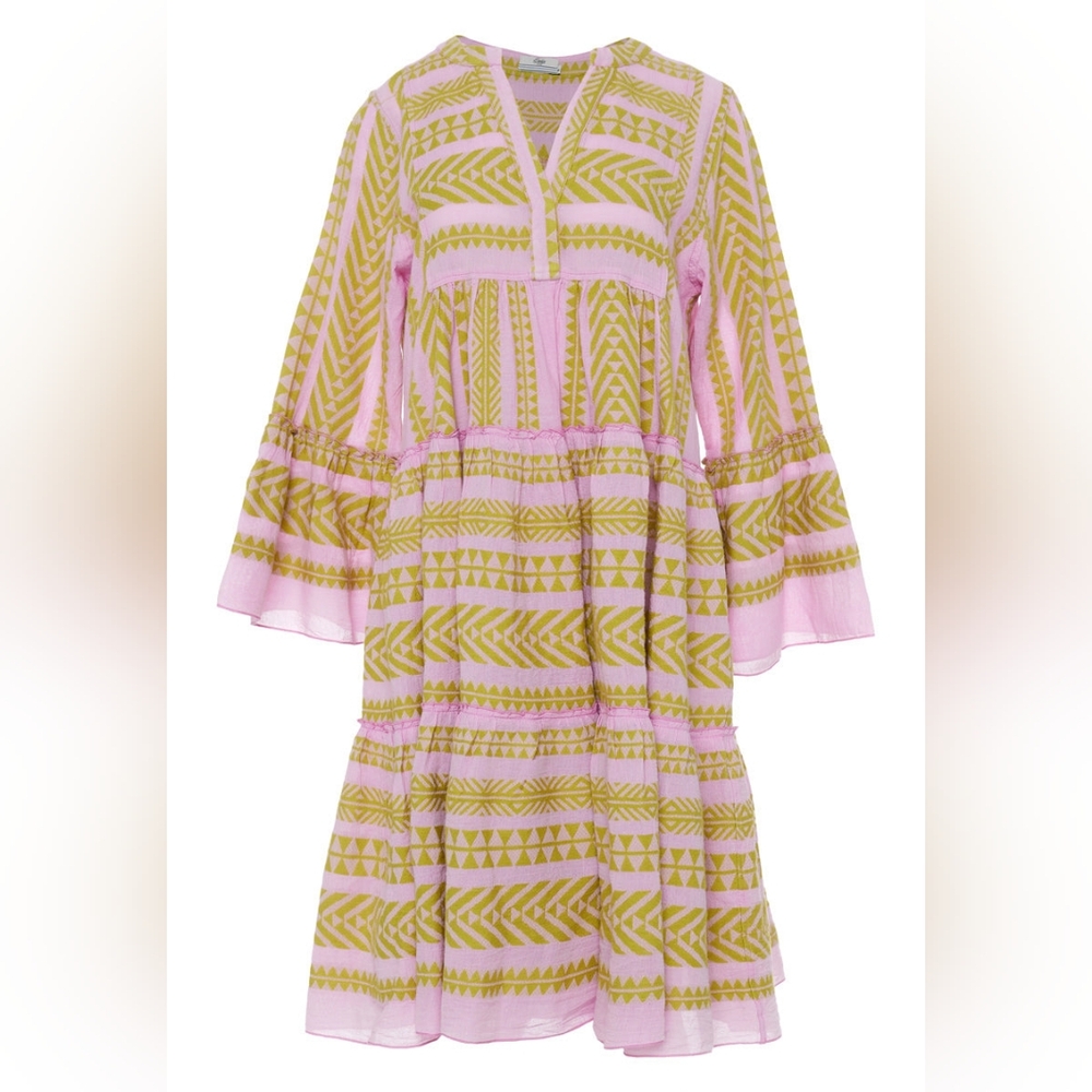 Devotion Twins Midi Dress Green Pink NWT Sz S - Picture 11 of 11